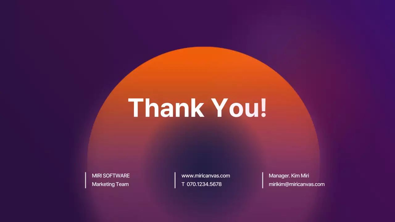 보라색과 주황색의 그라데이션 회사소개서