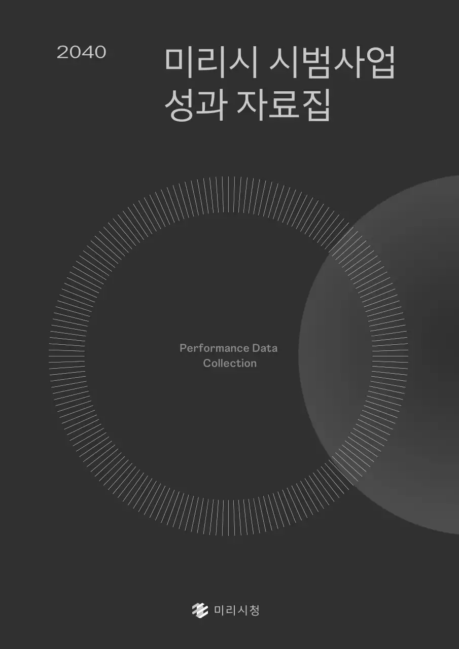 차분하고 전문적인 컬러톤의 시범사업 성과 자료집