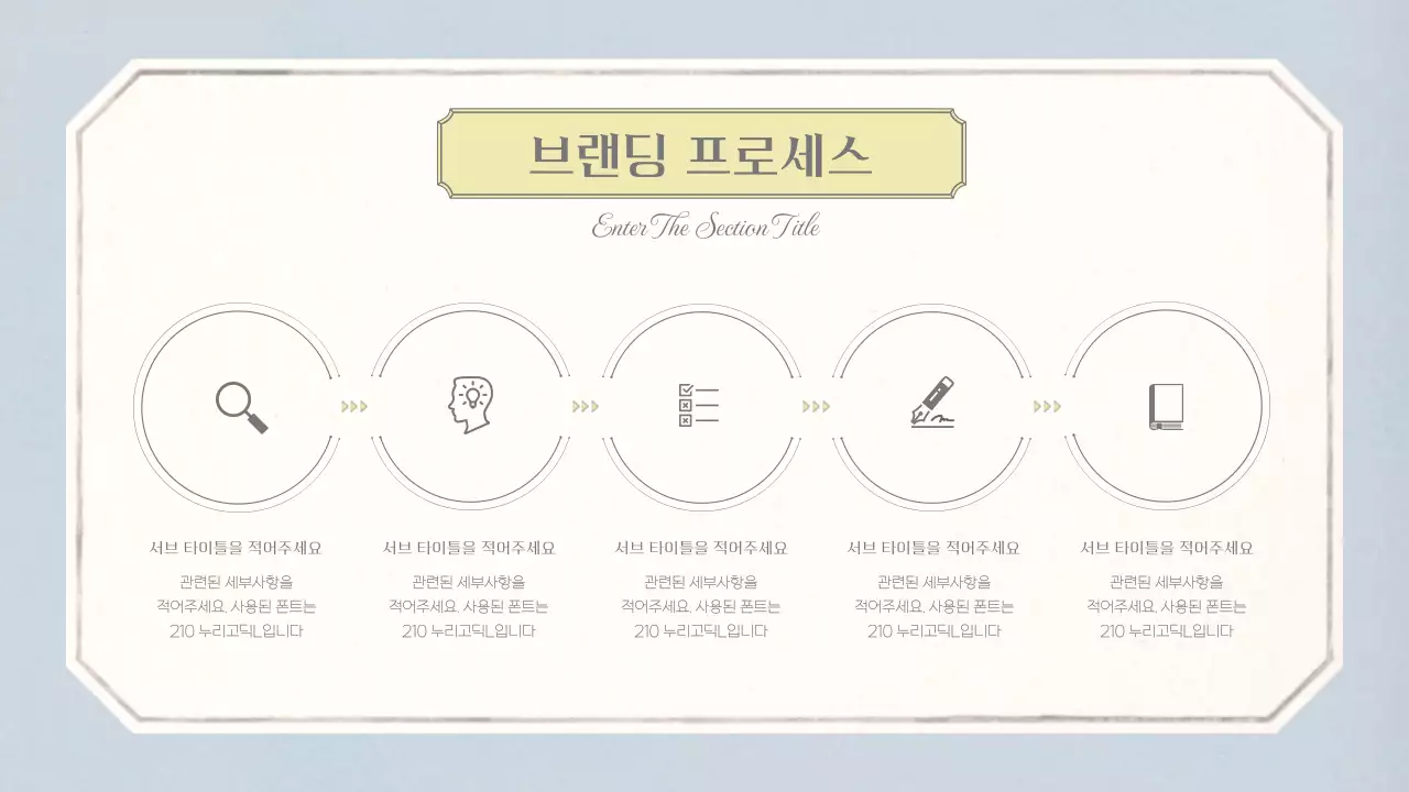 베이지와 하늘색의 빈티지 벽지 패턴의 감성적인 컨셉의 기본 레이아웃