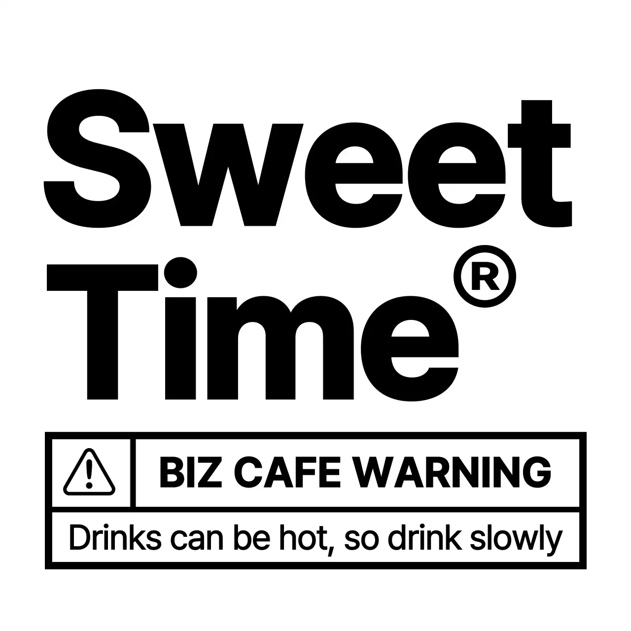 검정색의 심플하고 깔끔한 택배 스티커 스타일 카페