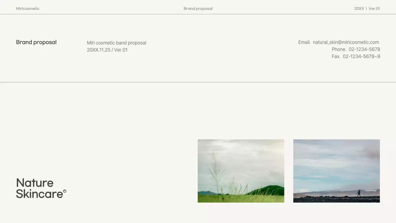 아이보리색의 자연적인 스킨케어 브랜드 제안서