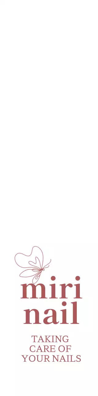 진한핑크색의 나비 일러스트가 있는 고급스러운 분위기의 네일 아트 샵