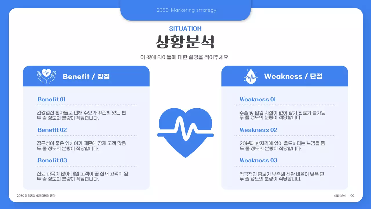 파란색의 깔끔한 의료마케팅 전략서 (프레젠테이션)