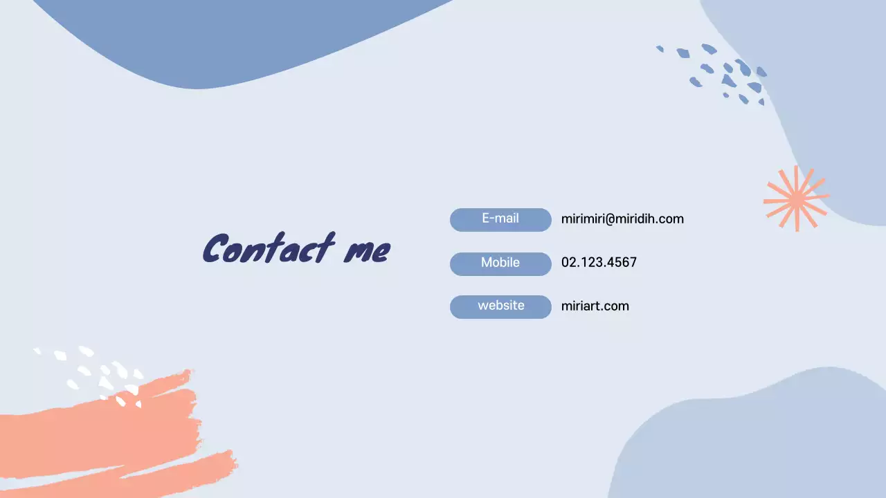 파랑과 하늘색의 미술 심리 치료 강사 포트폴리오