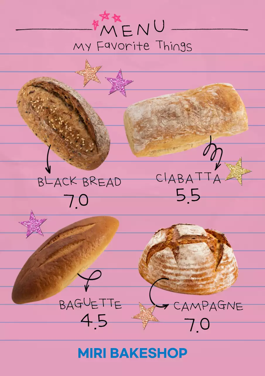 핑크색의 카페 메뉴