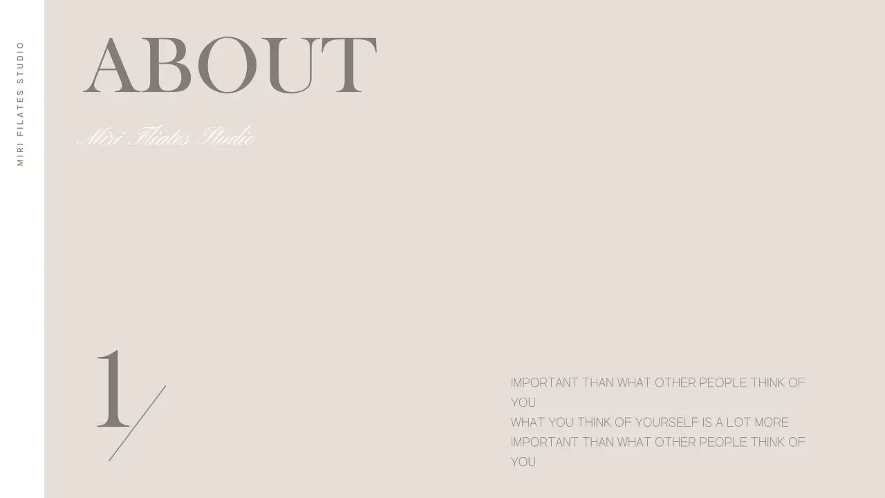 베이지색과 브라운색의 모던한 필라테스 소개