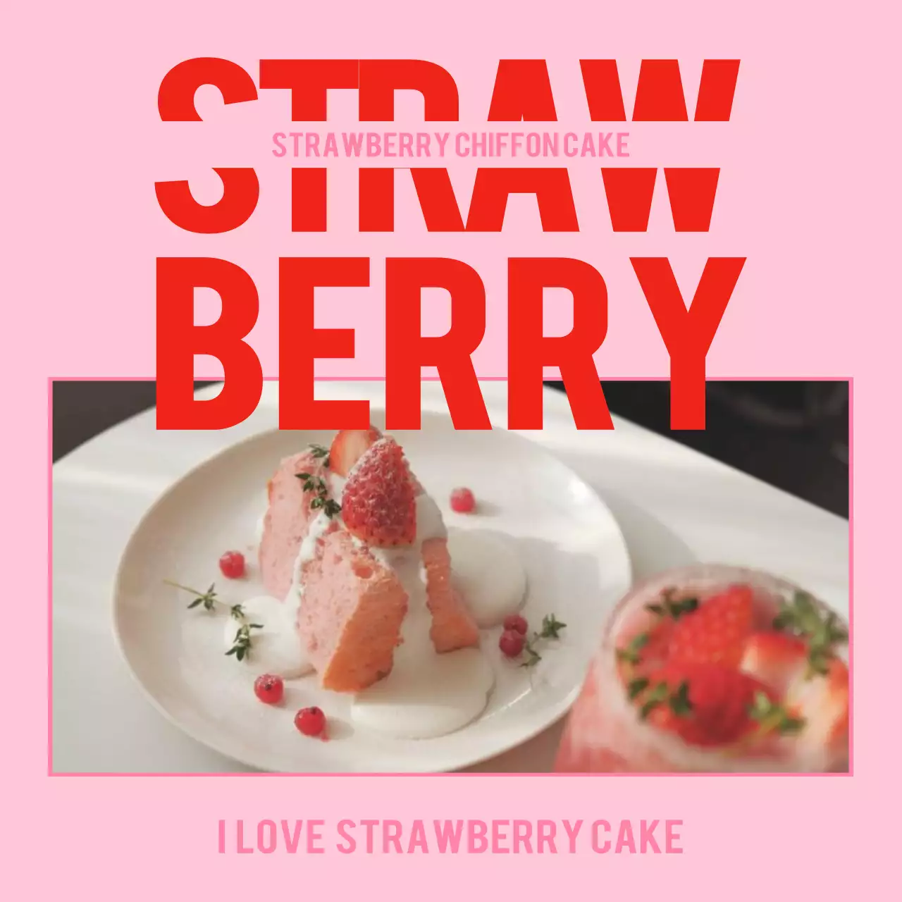 레드와 핑크의 사진 프레임 메뉴 홍보