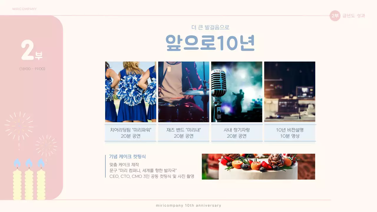 파스텔 톤의 귀여운 일러스트 아기용품 10주년 프레젠테이션