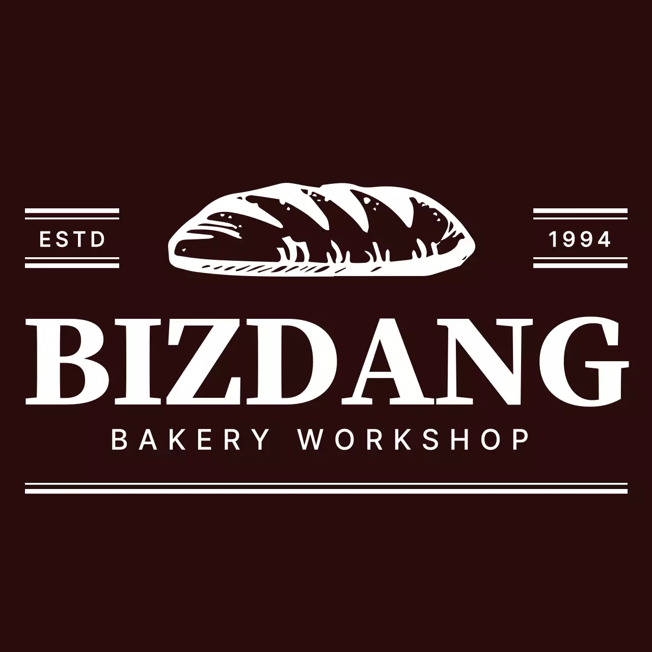 갈색과 하얀색의 심플모던 심볼과 텍스트 조합 로고 스타일 베이커리 직원용 