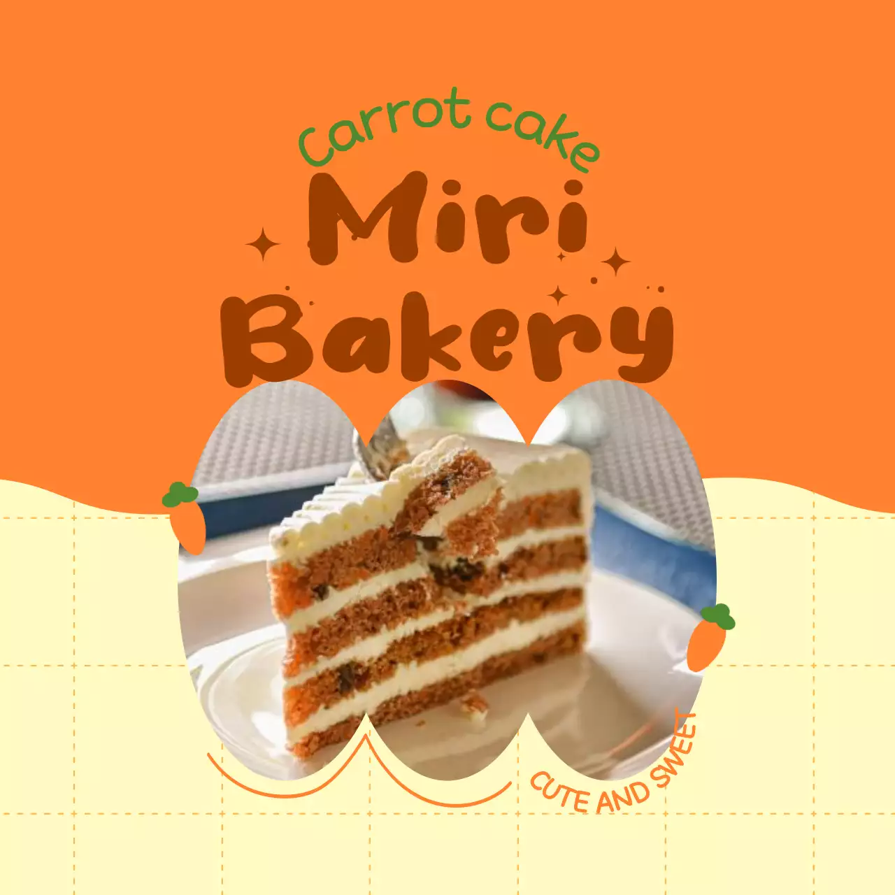 오렌지색의 귀여운 프레임 메뉴 홍보