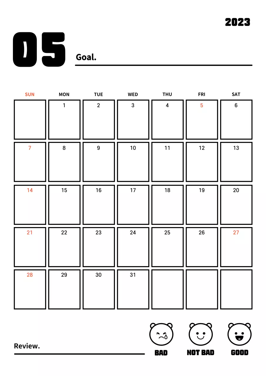 깔끔한 라인의 새해 계획 골트래커