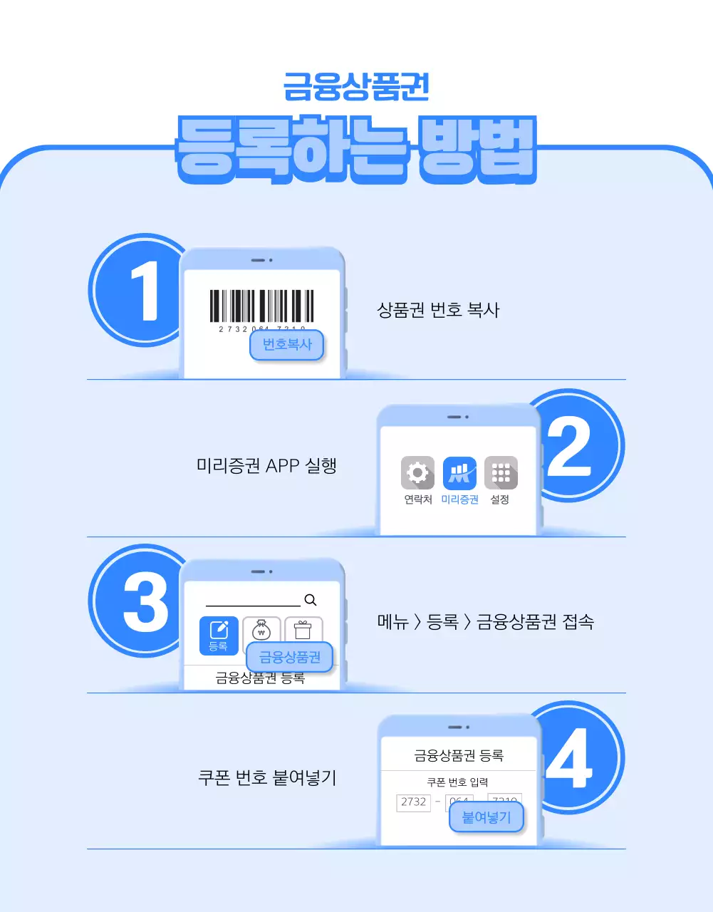 파란색 3d 일러스트가 가미된 깔끔한 컨셉의 금융상품권 테마