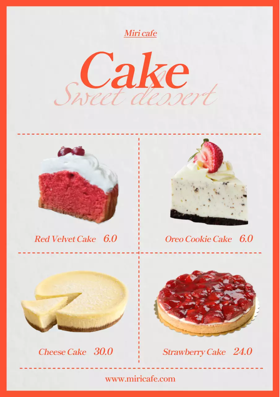 레드 포인트의 트랜디한 카페 디저트 메뉴