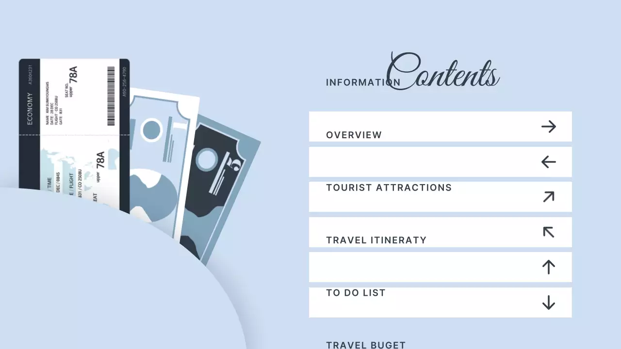 하늘색의 유럽 관광지 일러스트 강조 여행 계획서