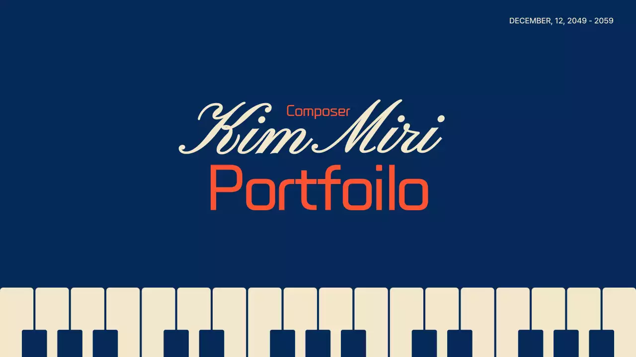 네이비 색상의 피아노 테마 작곡가 포트폴리오