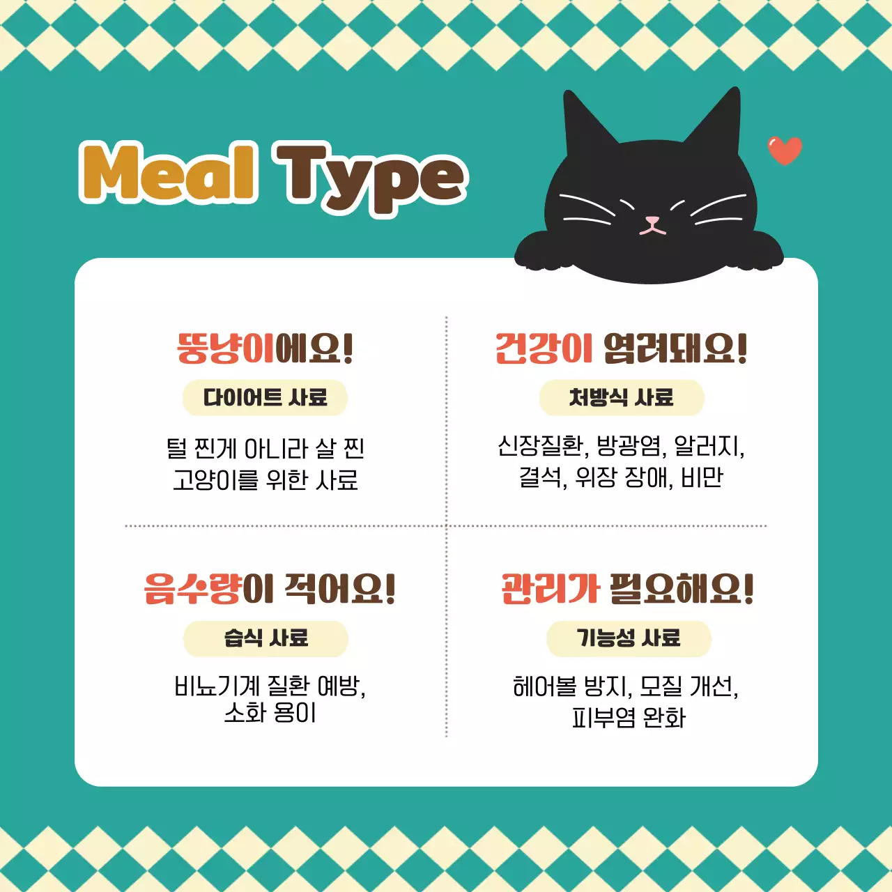 초록색의 키치한 반려동물 사료 홍보