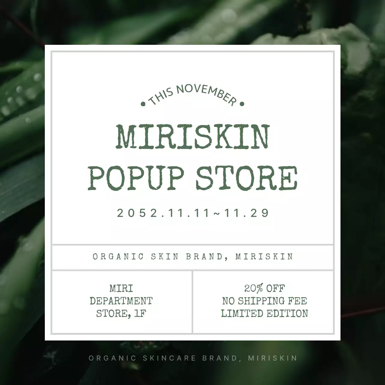 초록색의 자연적인 유기농 화장품 체험단 리뷰 홍보