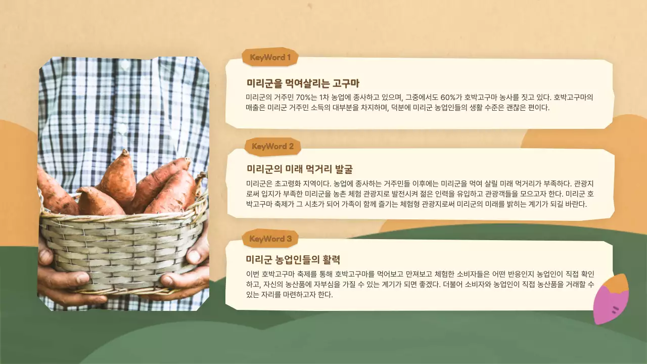 갈색과 핑크색의 아기자기한 지자체 축제 기획서