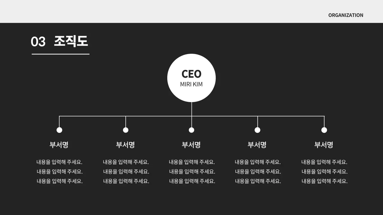 흑백과 검정색의 심플한 회사소개서