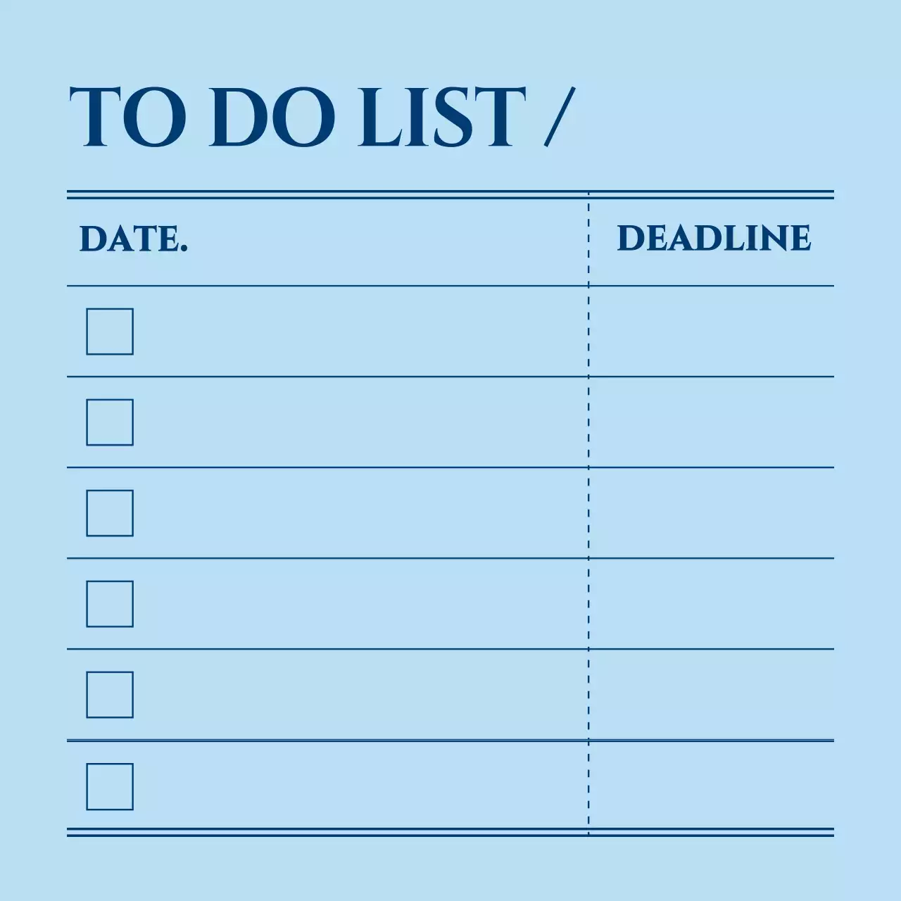 하늘색과 남색의 심플한 줄 패턴 투두리스트 컨셉 개인 굿즈용 