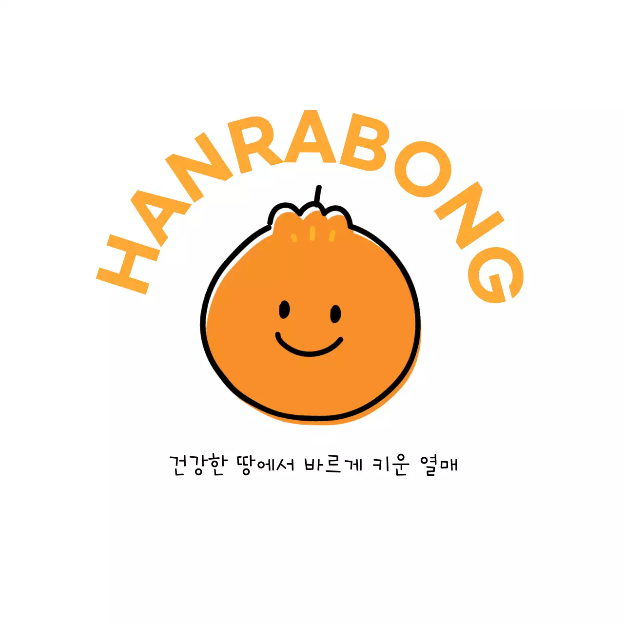 귀엽고 아기자기한 특산물 한라봉 일러스트가 그려진  홍보용 디자인