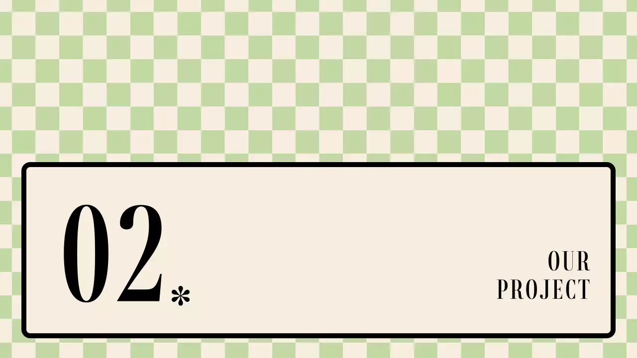 베이지색과 연두색의 모던한 체커보드 포트폴리오