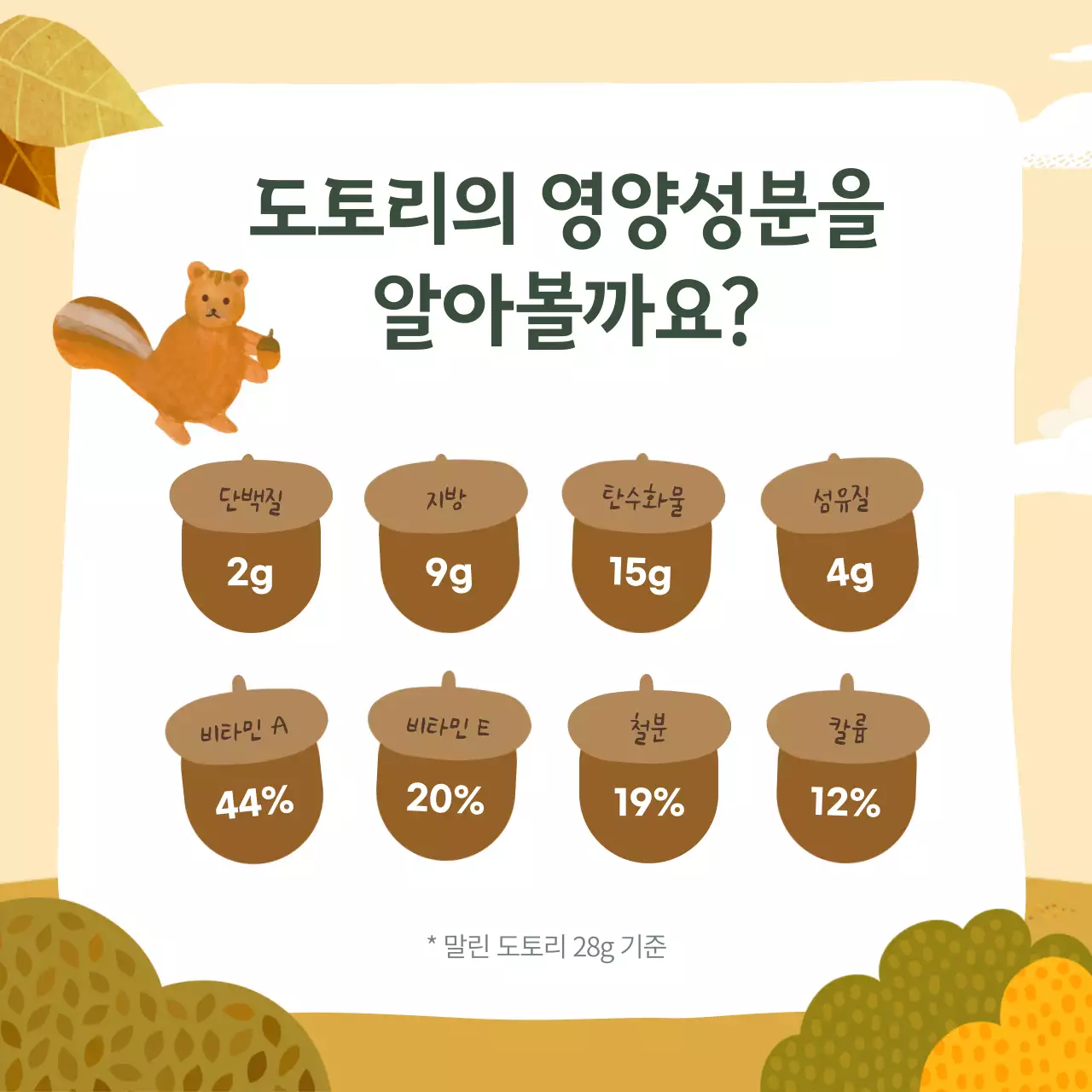 노랑과 초록색의 자연적인 가을제철 음식 설명 게시글