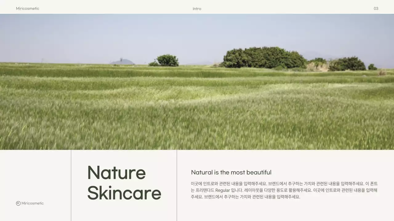 아이보리색의 자연적인 스킨케어 브랜드 제안서