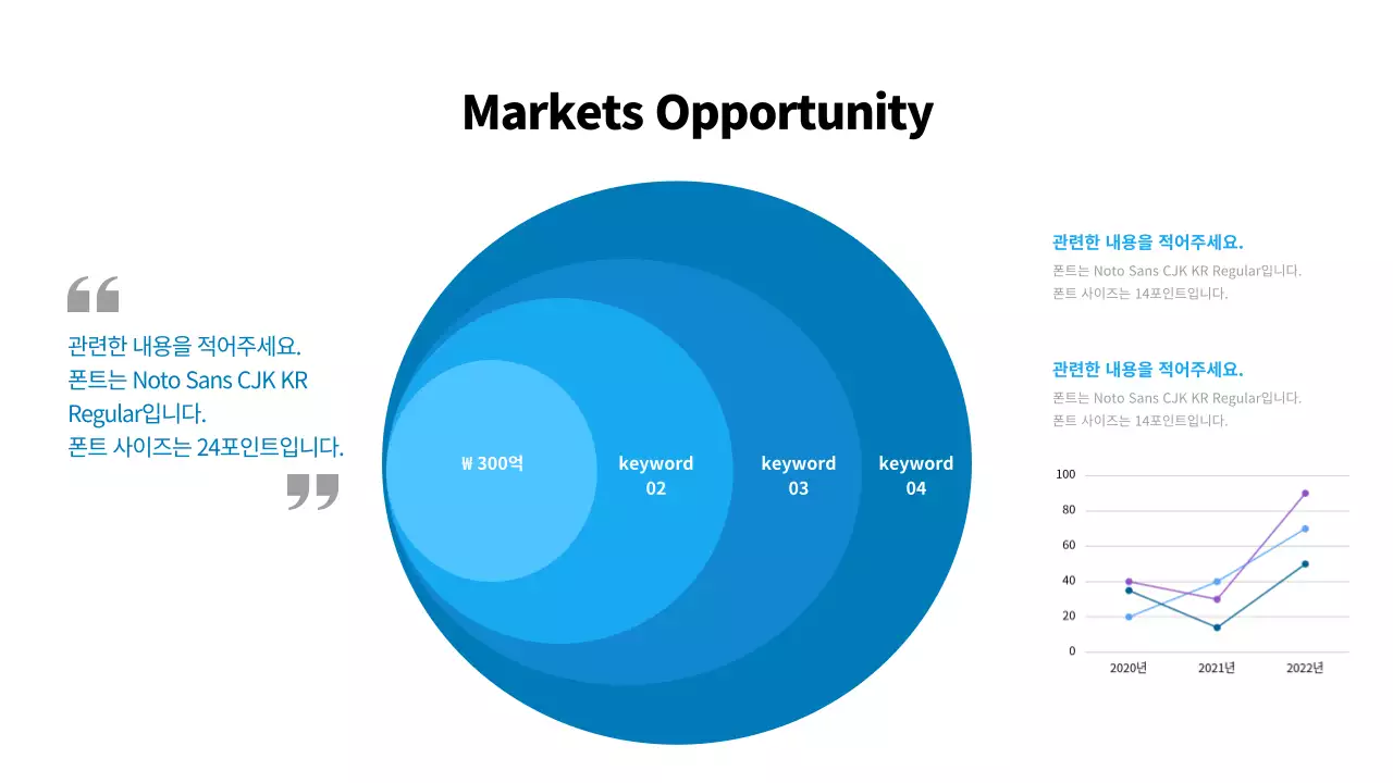 파랑과 흰색의 심플한 회사 소개서