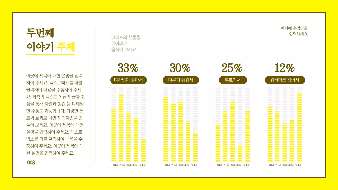 옐로우와 브라운의 깔끔한 캐릭터 일러스트 프레젠테이션
