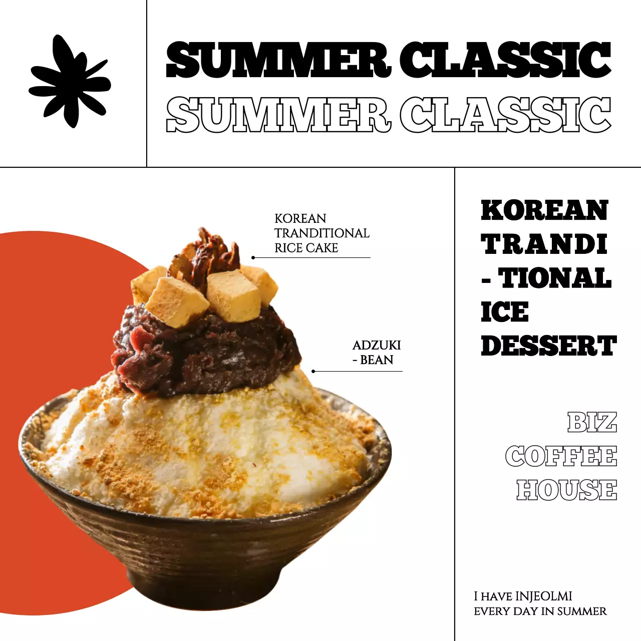 검정색 빨간색의 여름 빙수 카페 메뉴 소개
