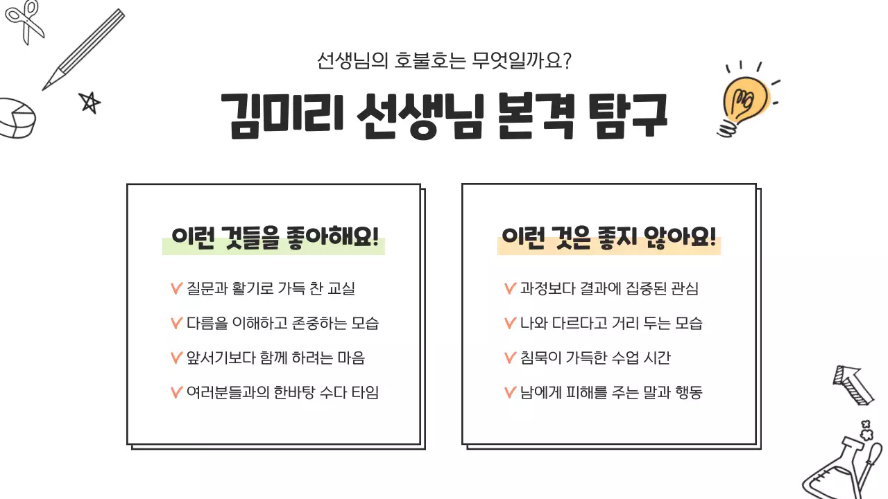 흰색과 노랑의 아기자기한 초등학교 교사소개서