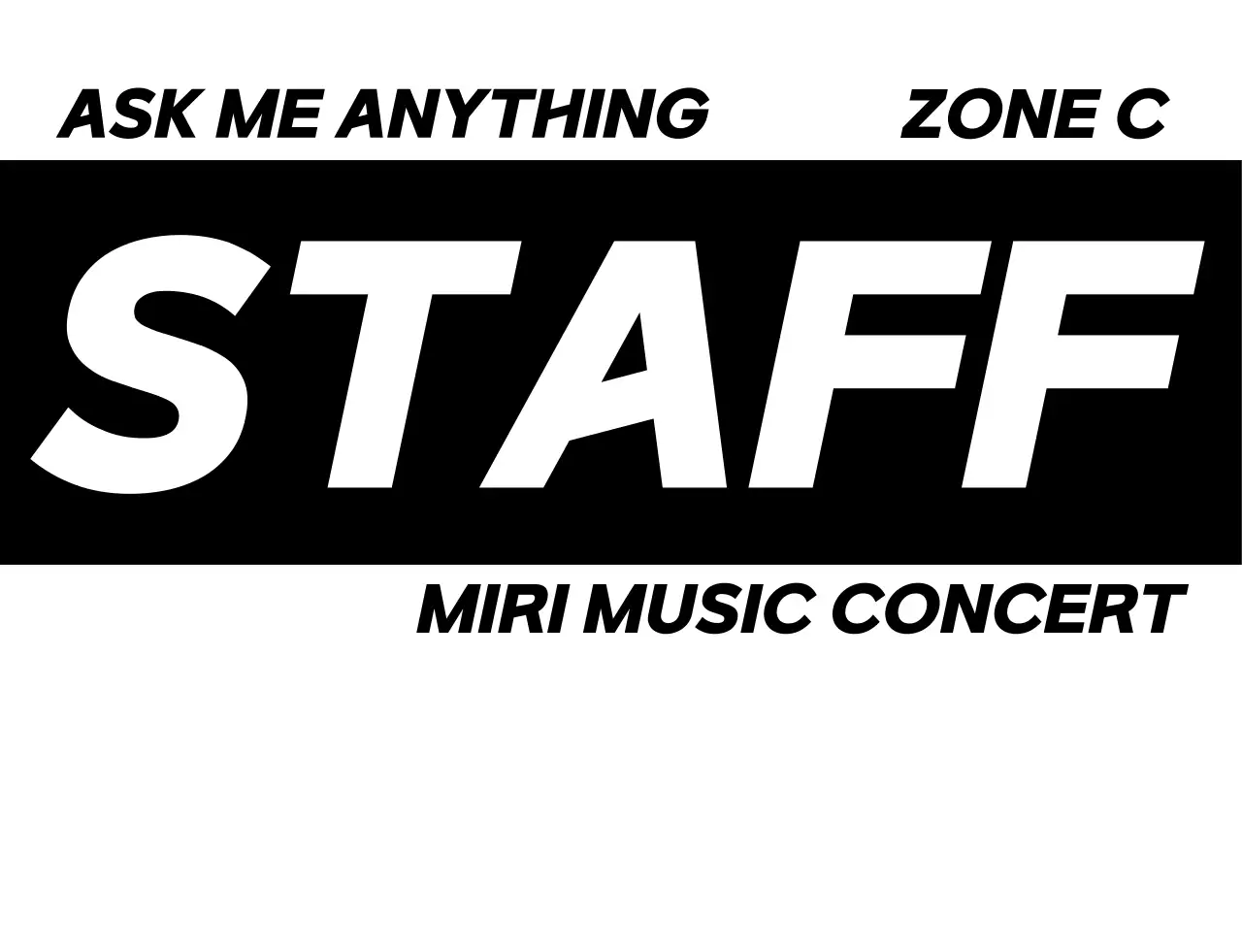 검정색의 심볼 로고가 있는 음악 콘서트 스탭 컨셉