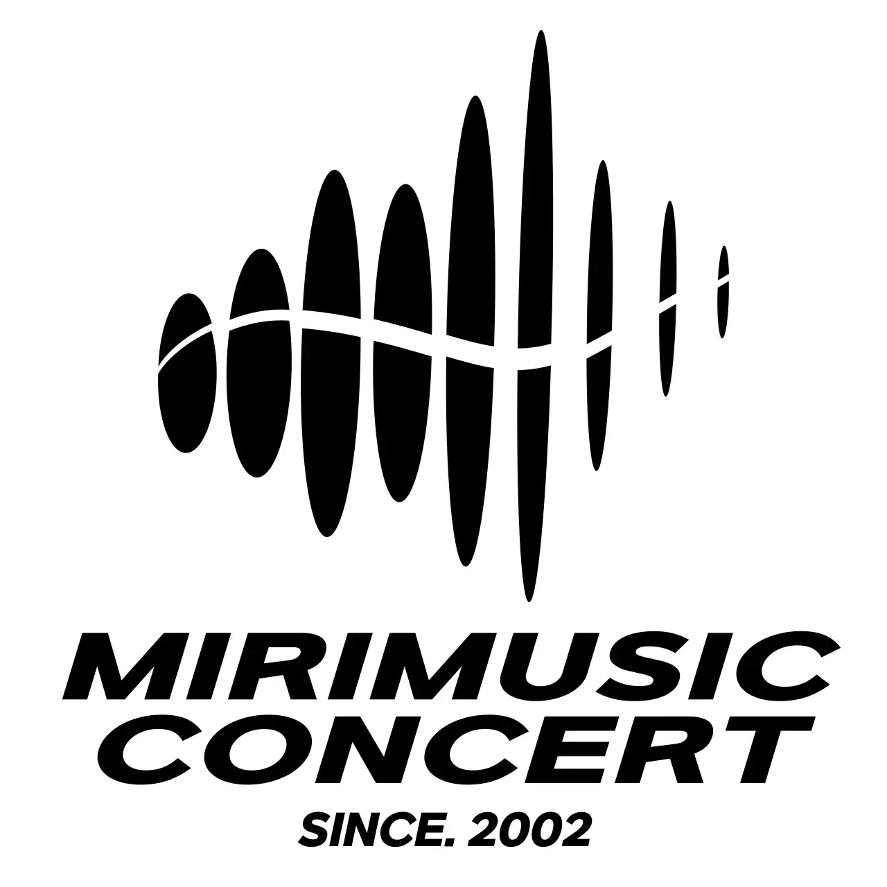 검정색의 심볼 로고가 있는 음악 콘서트 스탭 컨셉