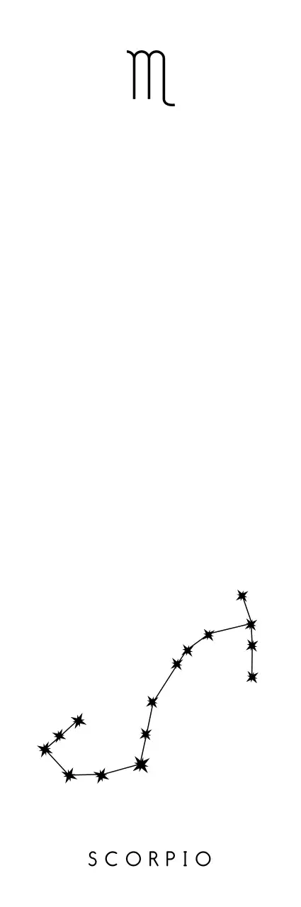 검정색의 별자리 모양과 심볼이 있고 빛나는 효과 일러스트가 있는 기념 굿즈