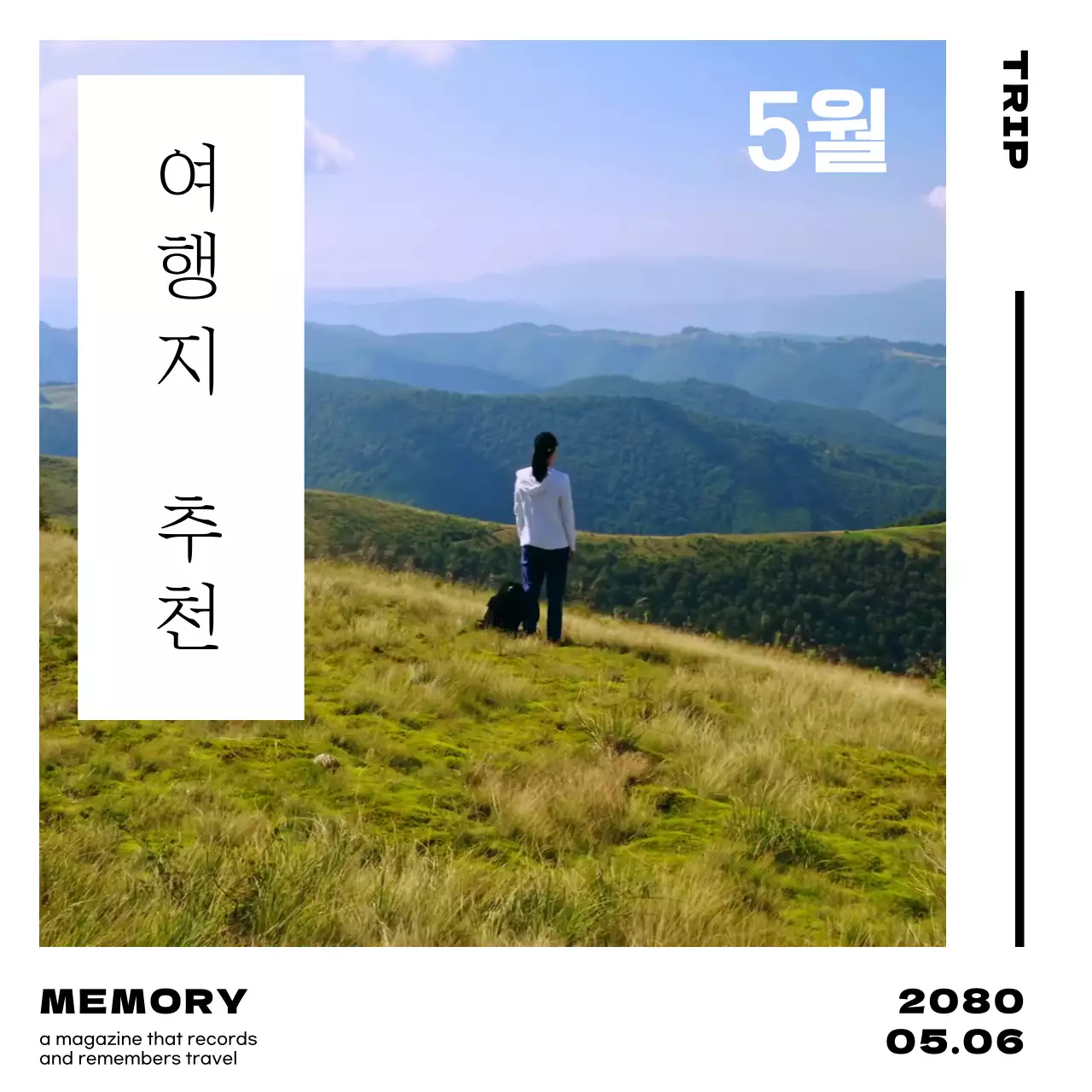 자연 영상이 있는 흰색의 심플한 여행 추천  