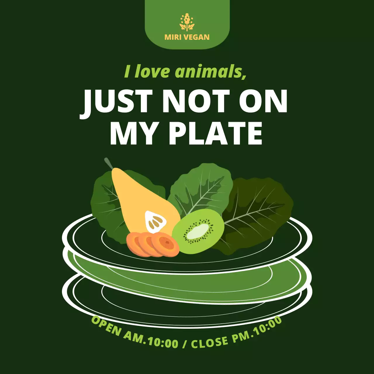 그린 테마의 비건 레스토랑 인스타피드