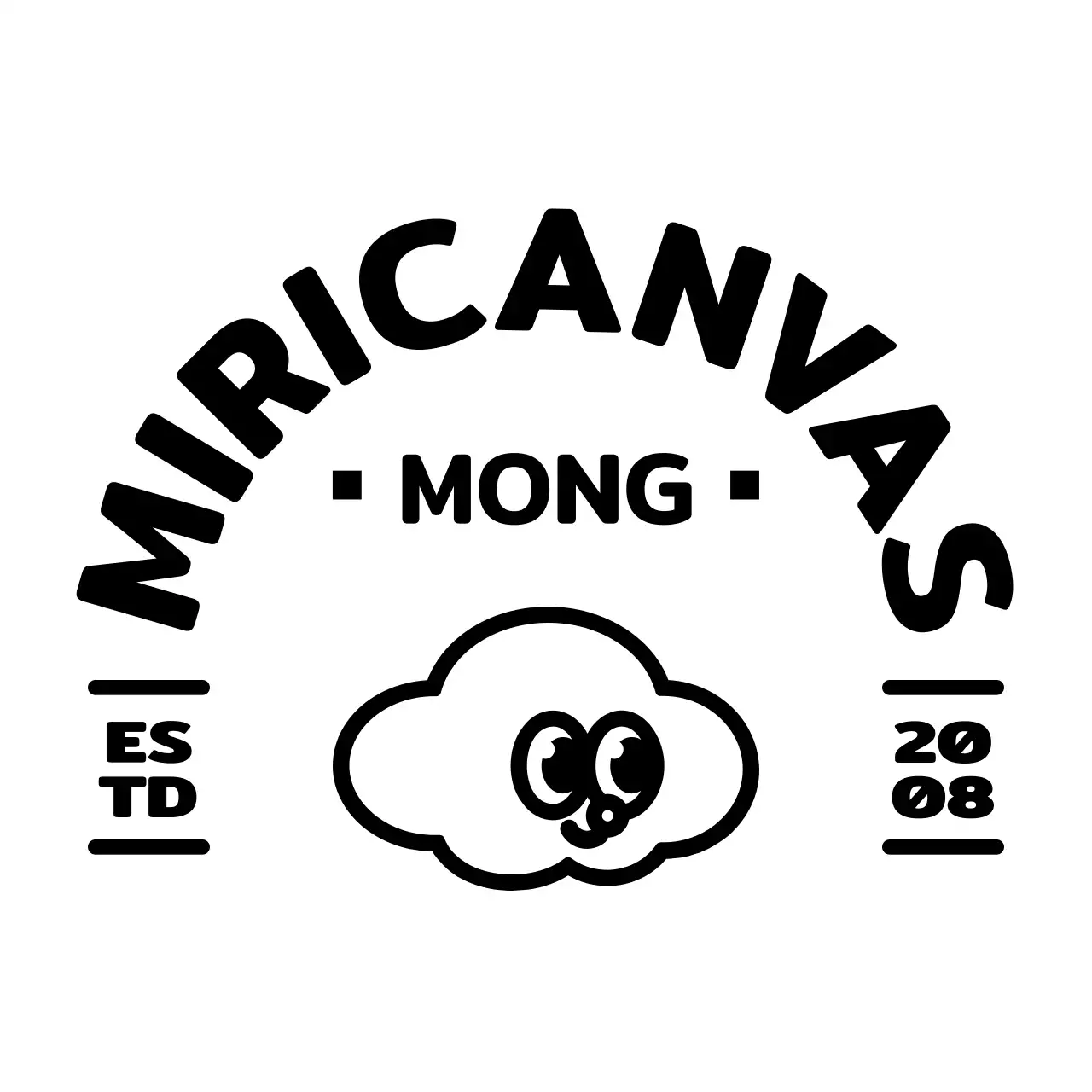 심플하고 귀여운 컵케이크 일러스트가 들어간 앰블럼 로고 스타일 카페