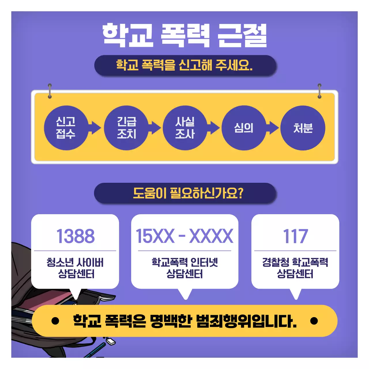 블루 컬러의 경각심을 심어주는 사회문제 캠페인