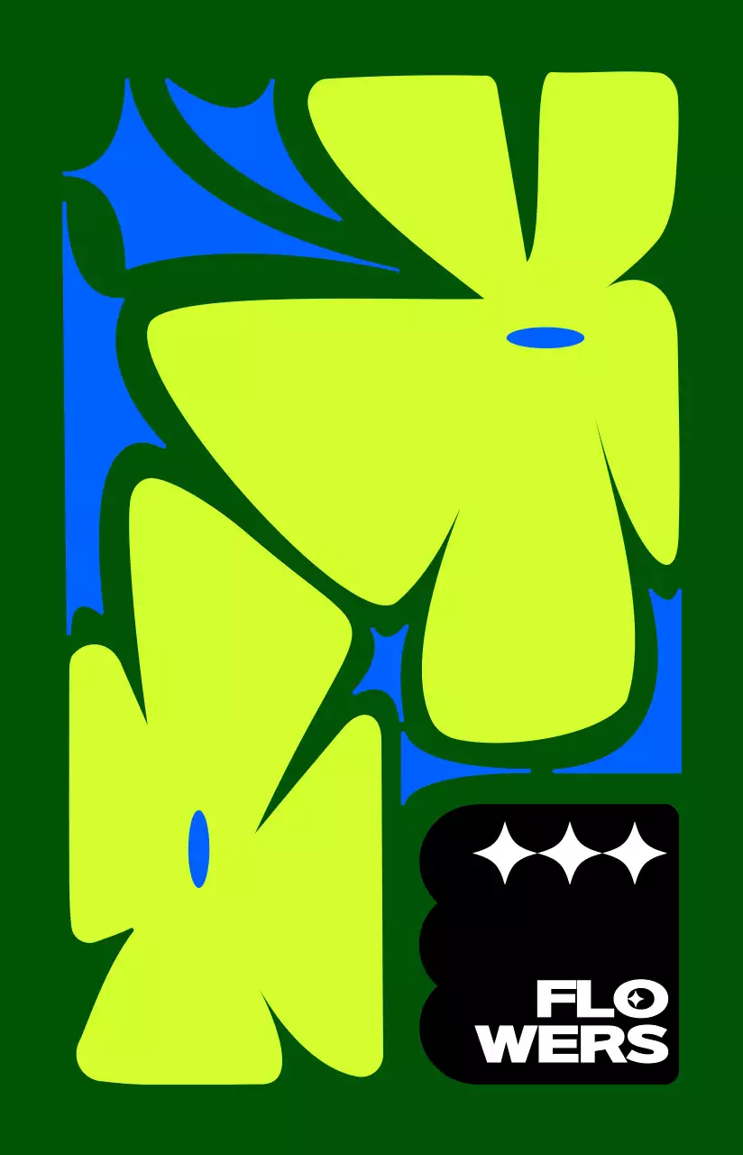 다채로운 컬러의 귀엽고 힙한 꽃 일러스트 스타일 개인굿즈용 