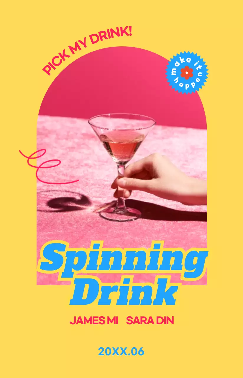 눈에 띄는 색상의 틴에이지 감성 프레임과 스티커로 꾸며진 영화 포스터