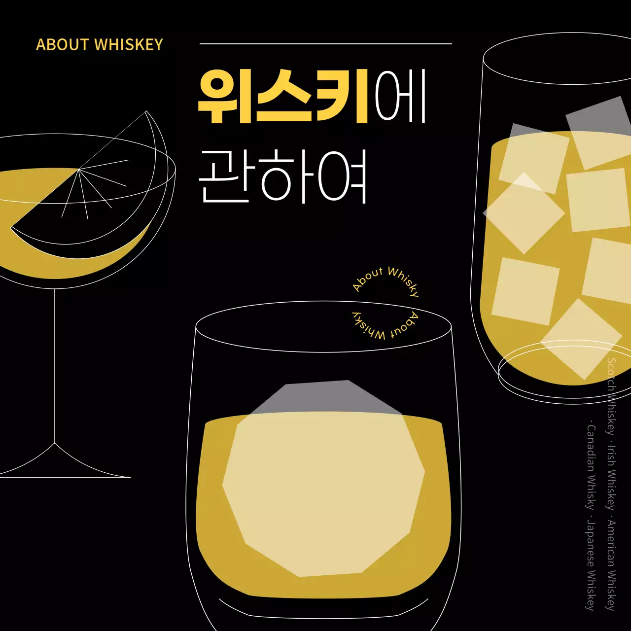 검정색과 노란색의 위스키에 관한 정보