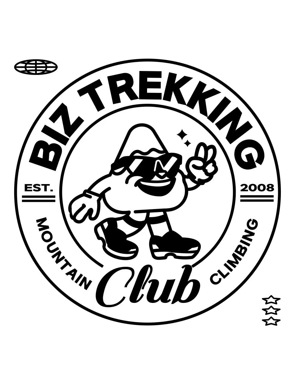 힙한 산 캐릭터 컨셉 산악회 모임 단체 티셔츠