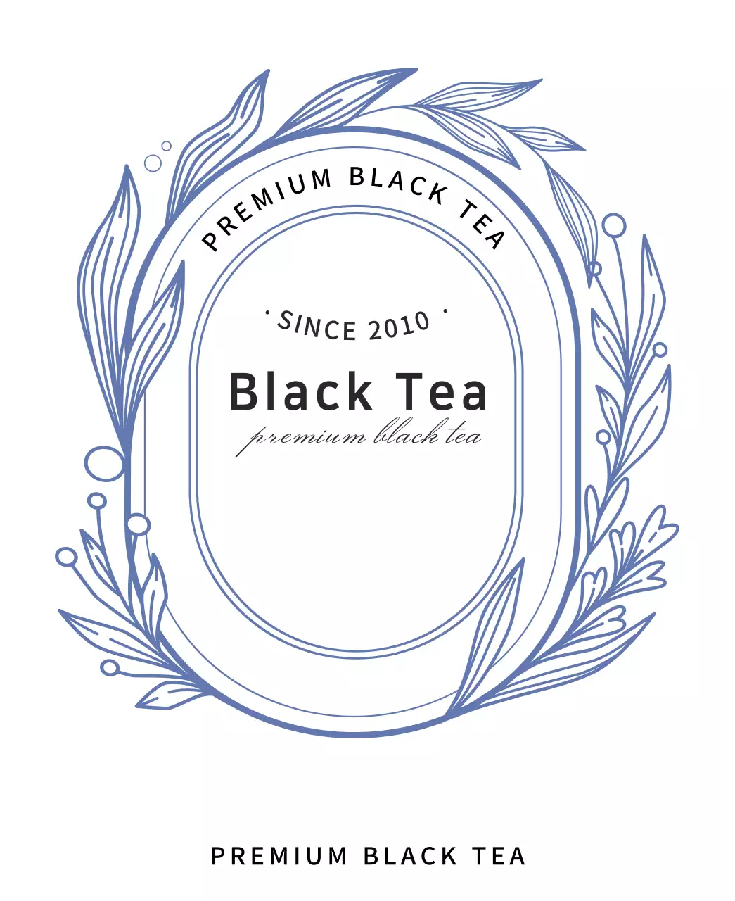 라인 일러스트 블랙티 패키지