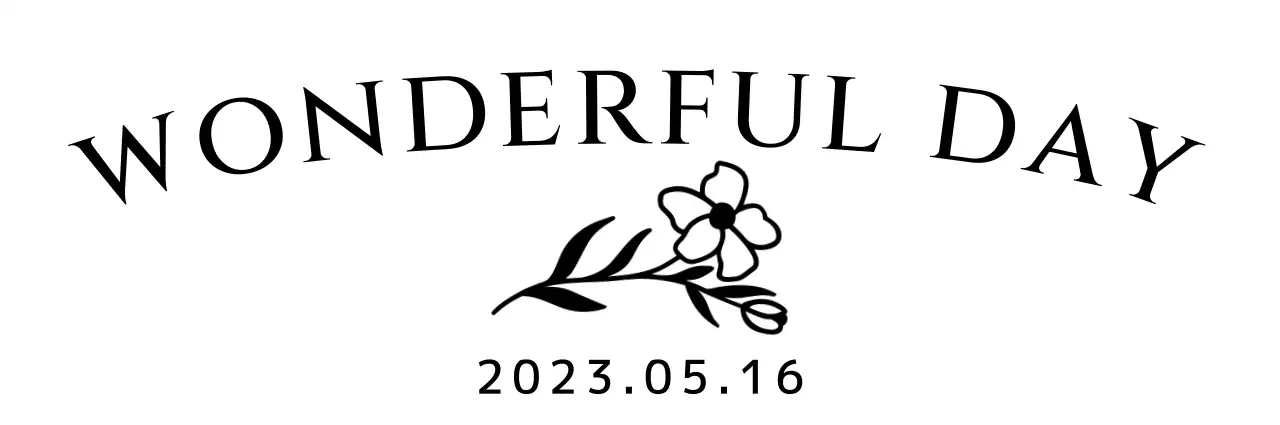 검정색의 단순한 꽃 일러스트가 있는 심플한 결혼식용 디자안