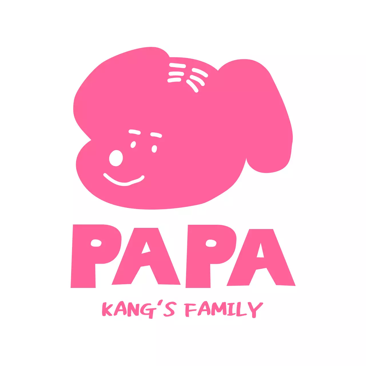 분홍색의 귀여운 컨셉의 가족 단체 티셔츠