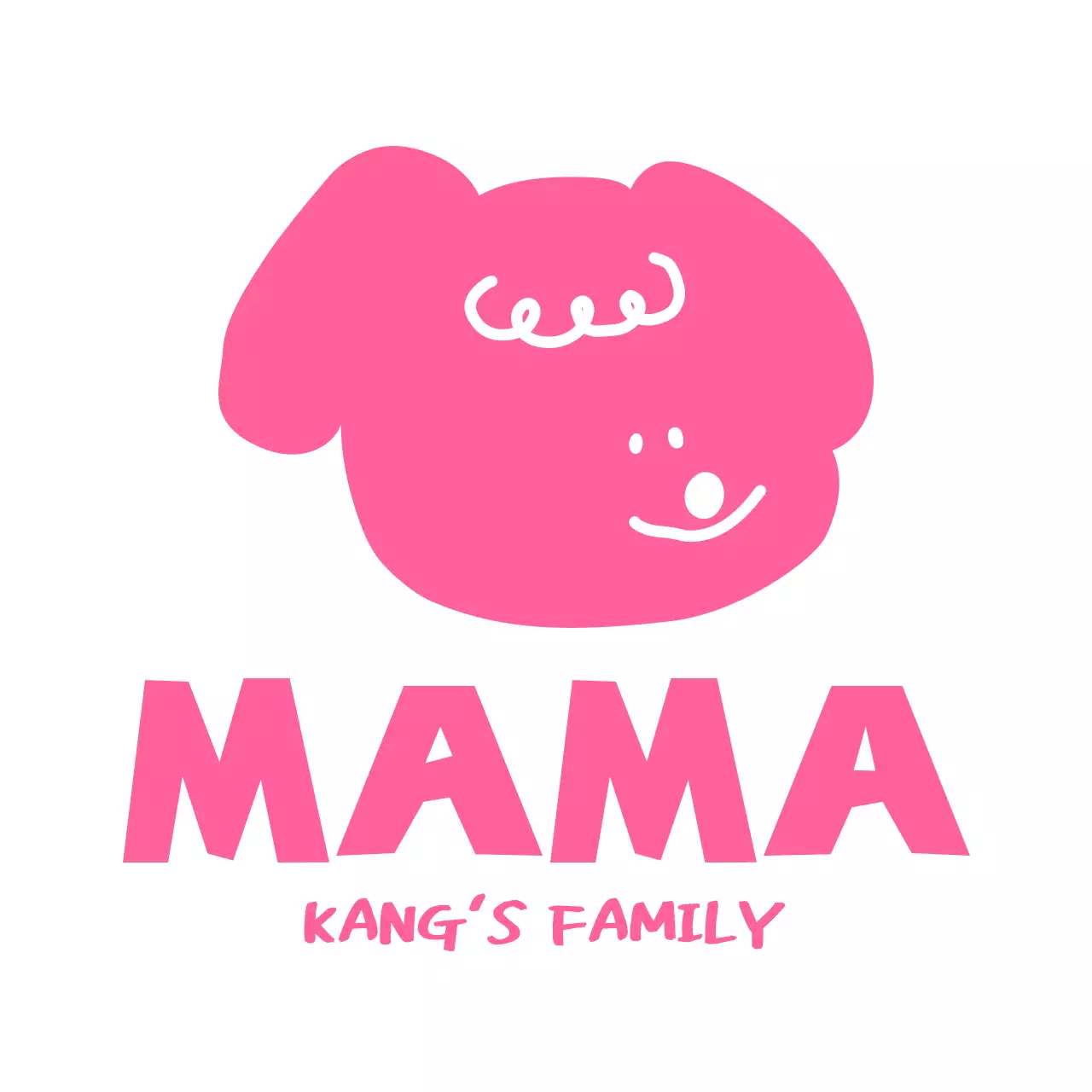 분홍색의 귀여운 컨셉의 가족 단체 티셔츠