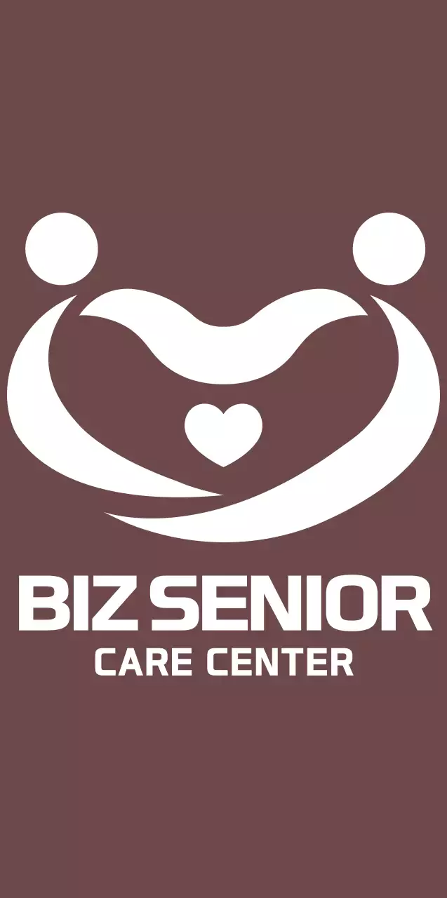 갈색과 하얀색의 심플하고 깔끔한 요양센터 심볼 로고 스타일 홍보 및 판촉용