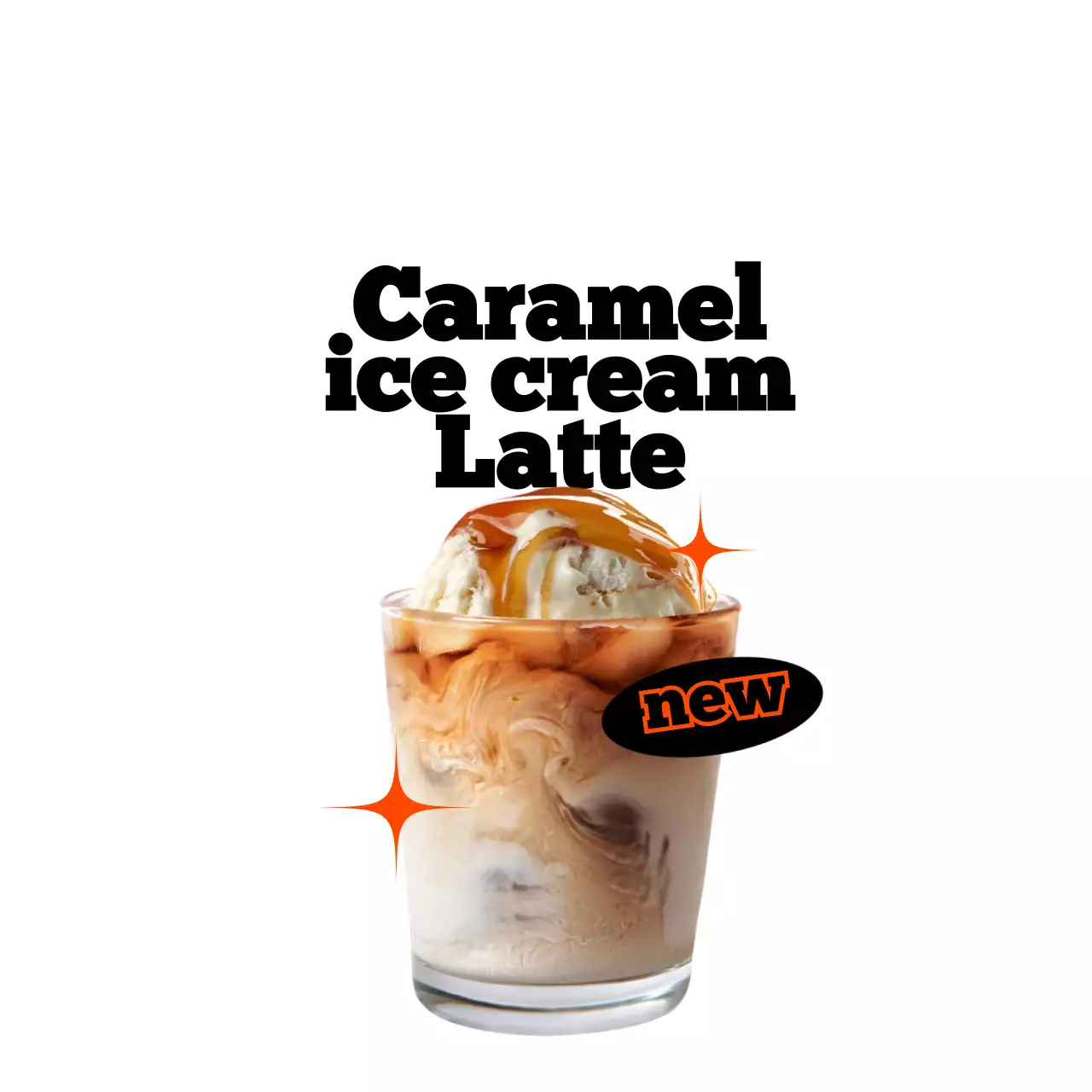 검정색과 빨간색의 힙한 컨셉의 카페 실물 메뉴 사진과 메뉴 이름이 있는 신상품 안내판