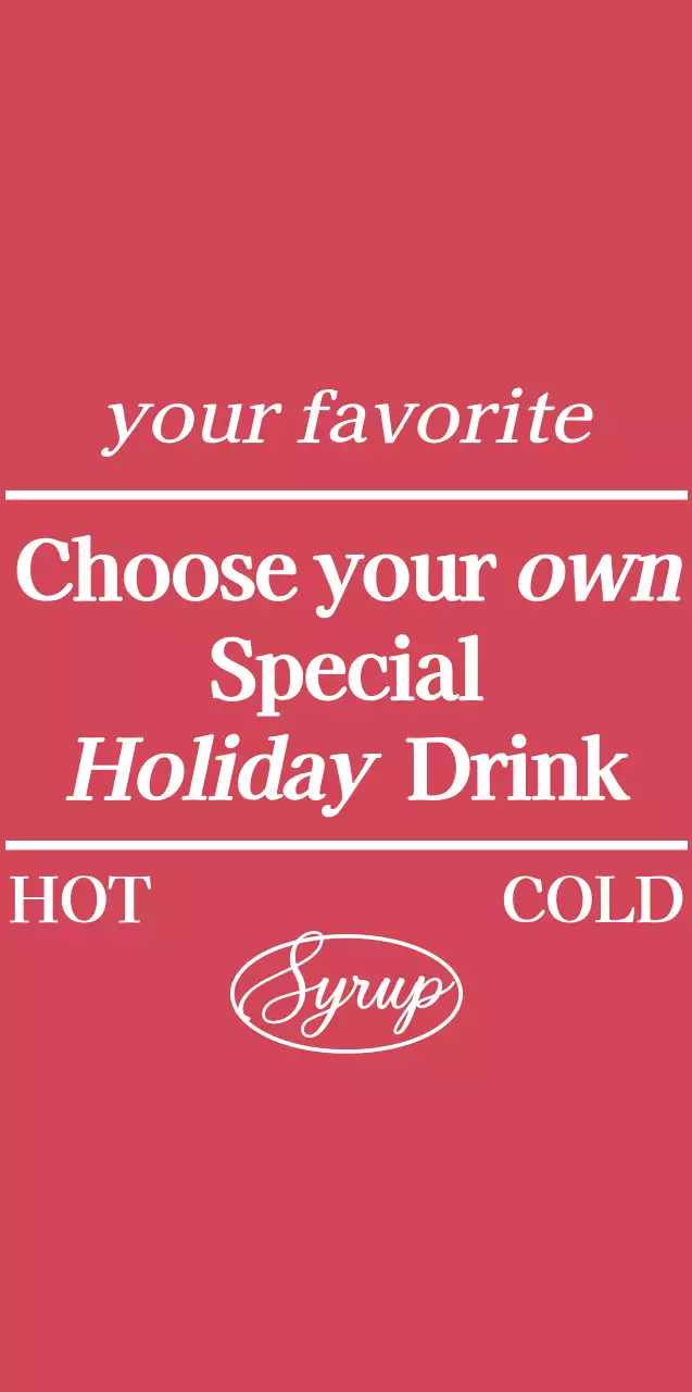 빨간색과 흰색의 텍스트로 이루어진 카페 굿즈